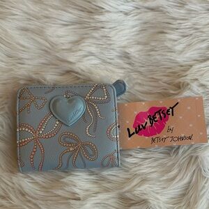 Betsey Johnson Luv Betsey Gray Wallet with Heart Accent